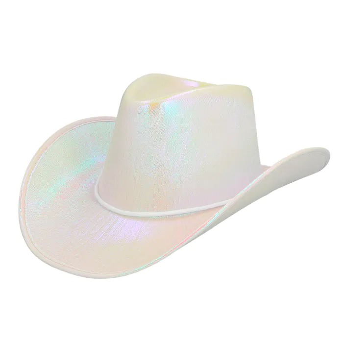 Cowboy -hattu helmiäis valkoinen - Image 2
