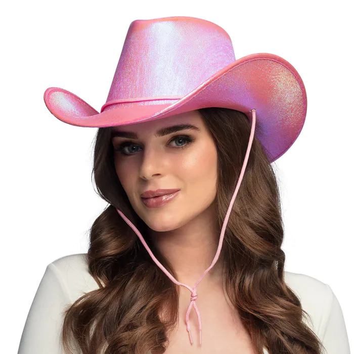 Cowboy -hattu helmiäis pinkki