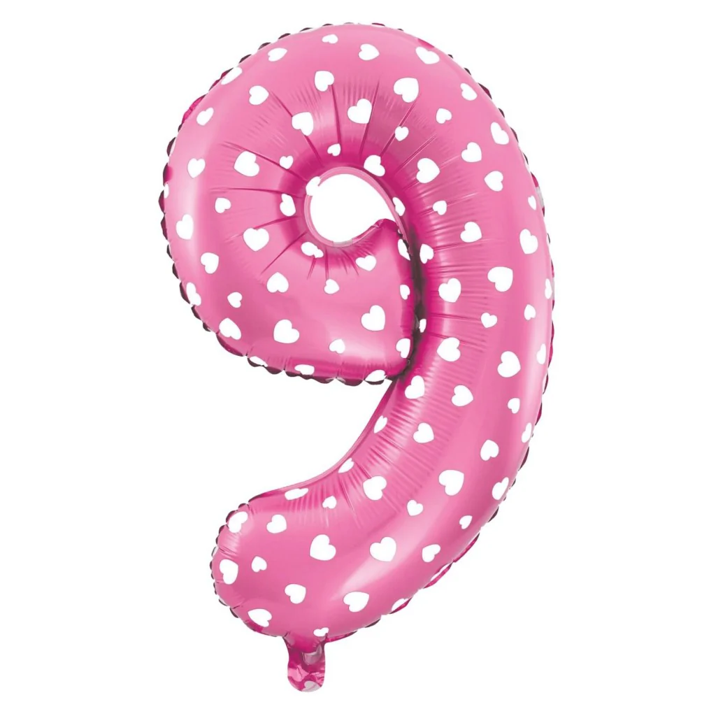 Puhallettava foliopallo nro 9 sydämet 40cm