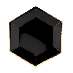 Isot lautaset, kulmikas musta 6kpl