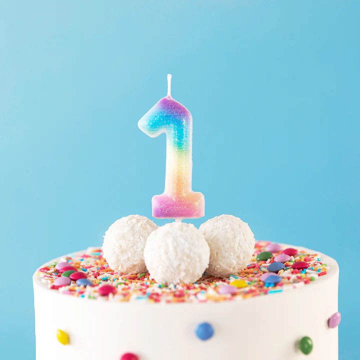 Numerokynttilä 1 rainbow - Image 2