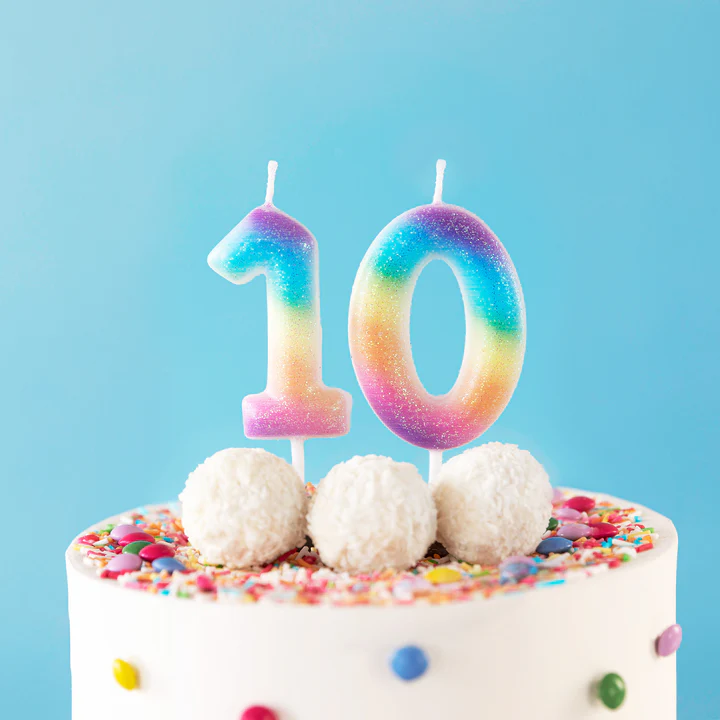 Numerokynttilä 1 rainbow - Image 3