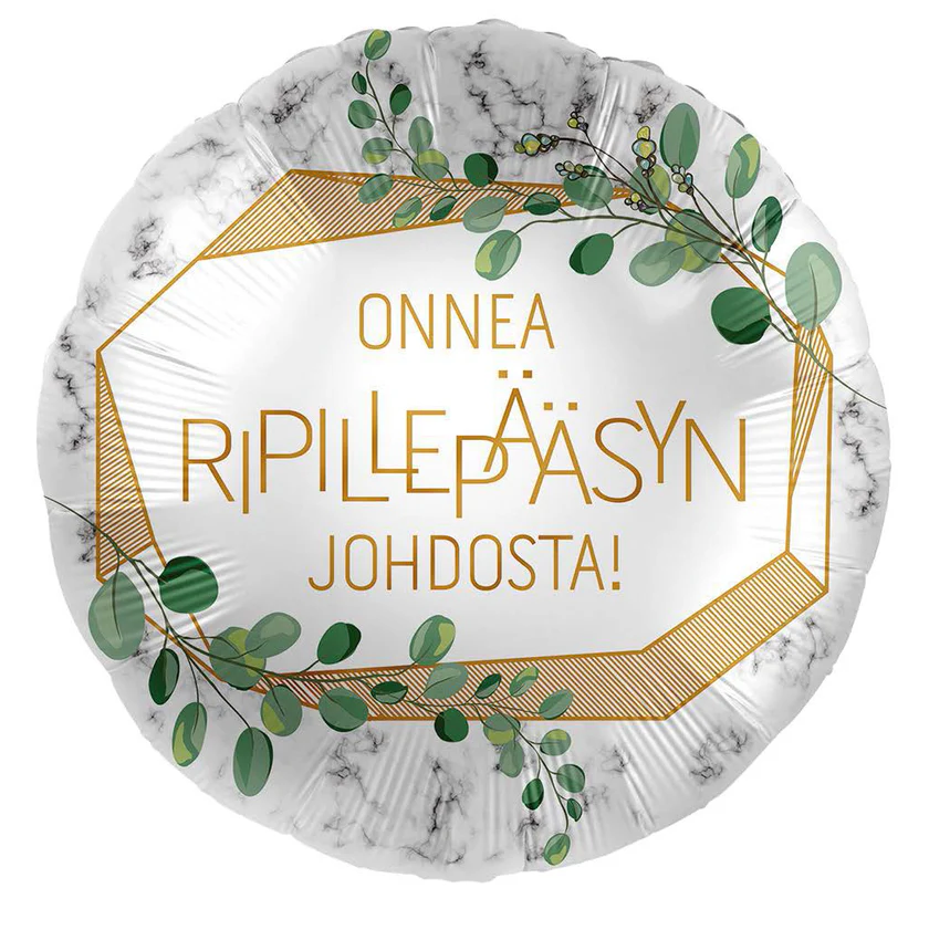 Onnea Ripillepääsystä -foliopallo 38cm