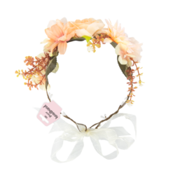 Pääpanta kukkaseppele persikka