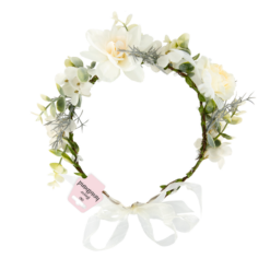 Pääpanta kukkaseppele Vihreä/Valkoinen