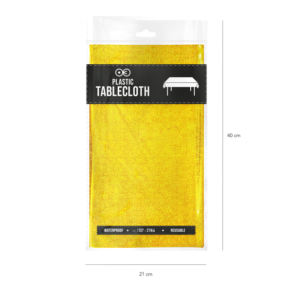 Pöytäliina, holografinen kulta 137x274cm - Image 2