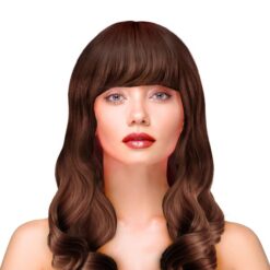 Juhlaperuukki -ruskea aaltoileva hius