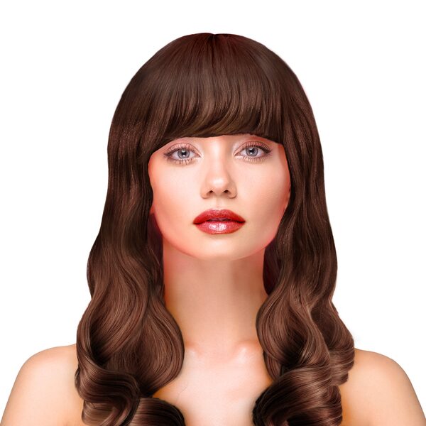 Juhlaperuukki -ruskea aaltoileva hius