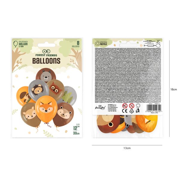 Ilmapallot, metsän ystävät 8kpl - Image 2