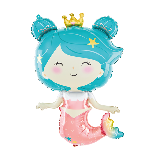 Muotofoliopallo, suloinen merenneito 58x98cm