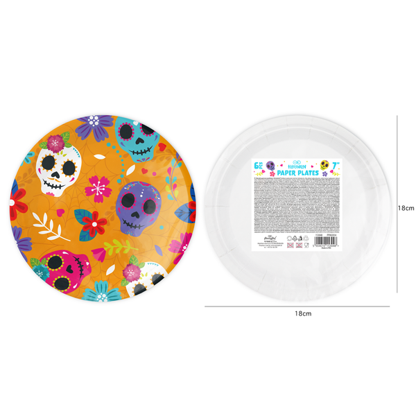 Pienet lautaset mexican halloween 6 kpl - Image 5