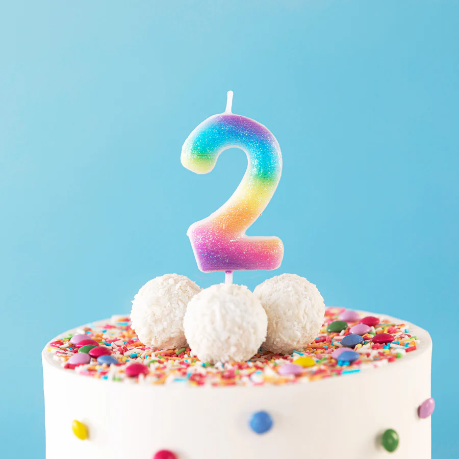 Numerokynttilä 2 rainbow - Image 2