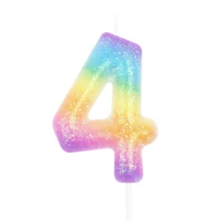 Numerokynttilä 4 rainbow