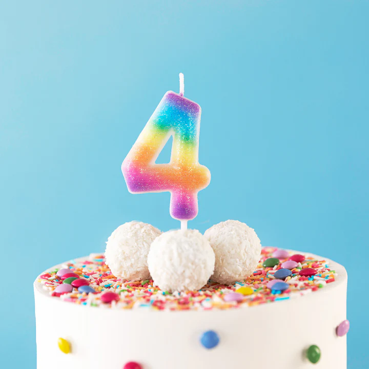 Numerokynttilä 4 rainbow - Image 3