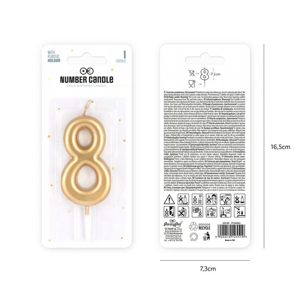 Numerokynttilä 8 kulta - Image 3