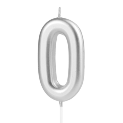 Numerokynttilä 0 hopea