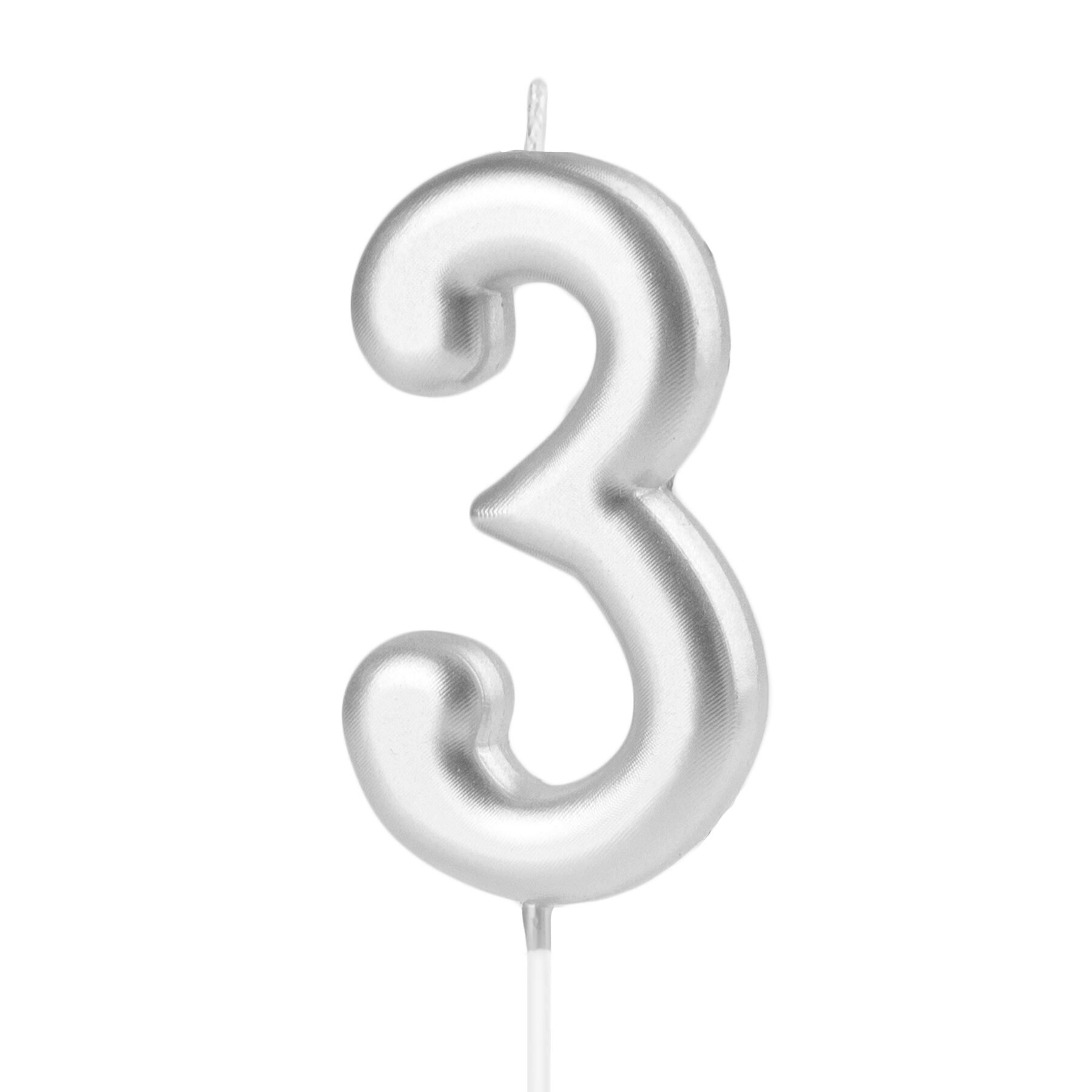 Numerokynttilä 3 hopea