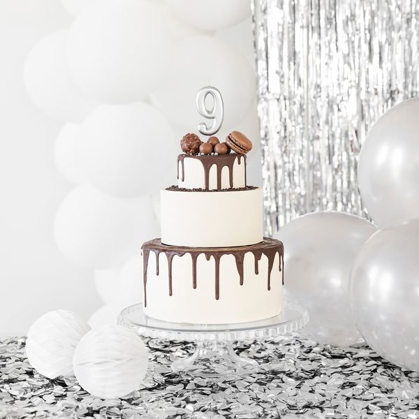 Numerokynttilä 5 hopea - Image 3