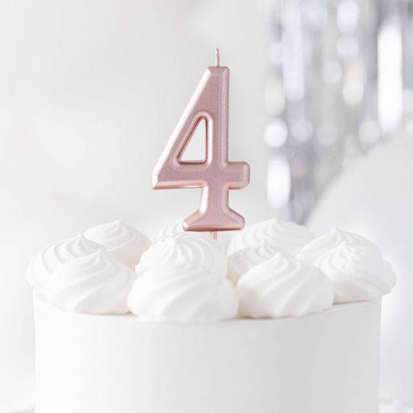 Numerokynttilä 4 ruusukulta - Image 2