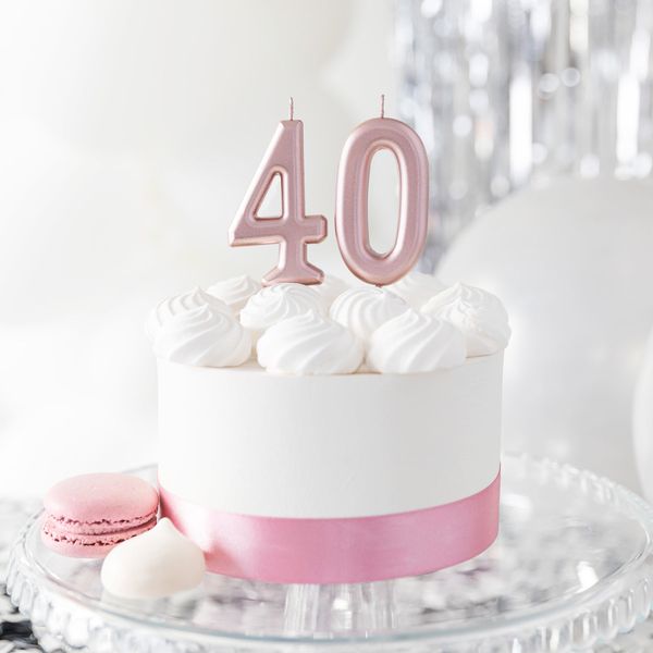 Numerokynttilä 4 ruusukulta - Image 3