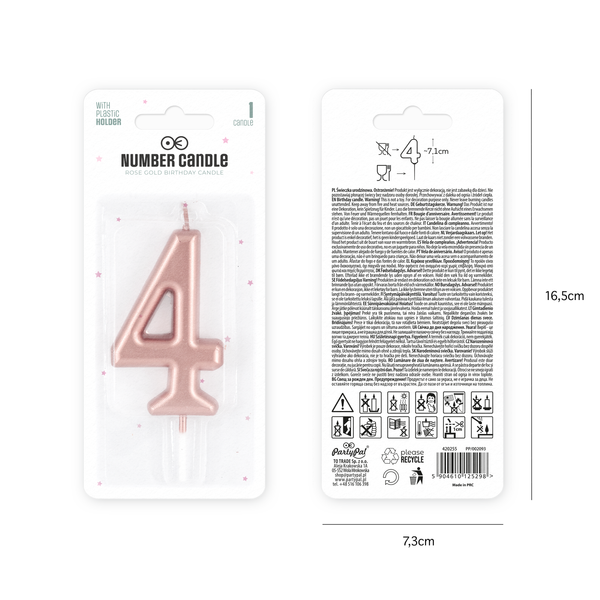 Numerokynttilä 4 ruusukulta - Image 4