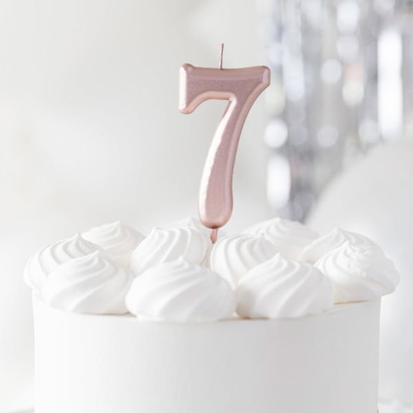 Numerokynttilä 7 ruusukulta - Image 2