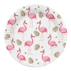 Flamingo-lautaset ø 23 cm 10 kpl