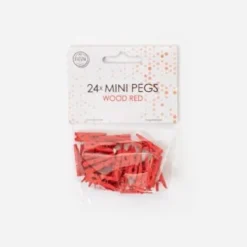 Puiset mini pyykkipojat 24kpl punainen