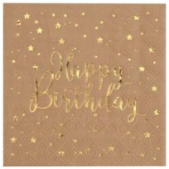 Happy Birthday beige -servetit