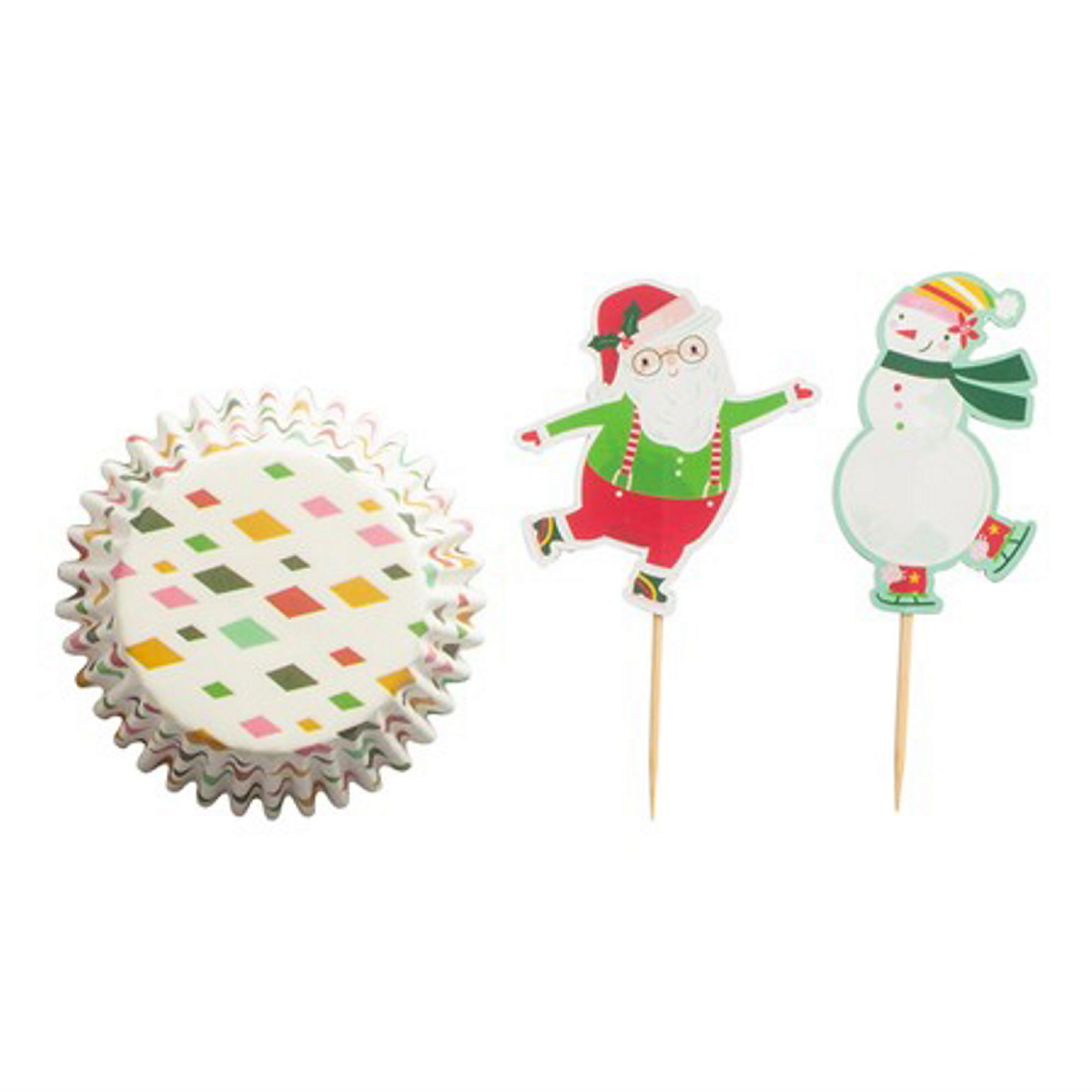 Muffinvuoka joulu koristetikuilla