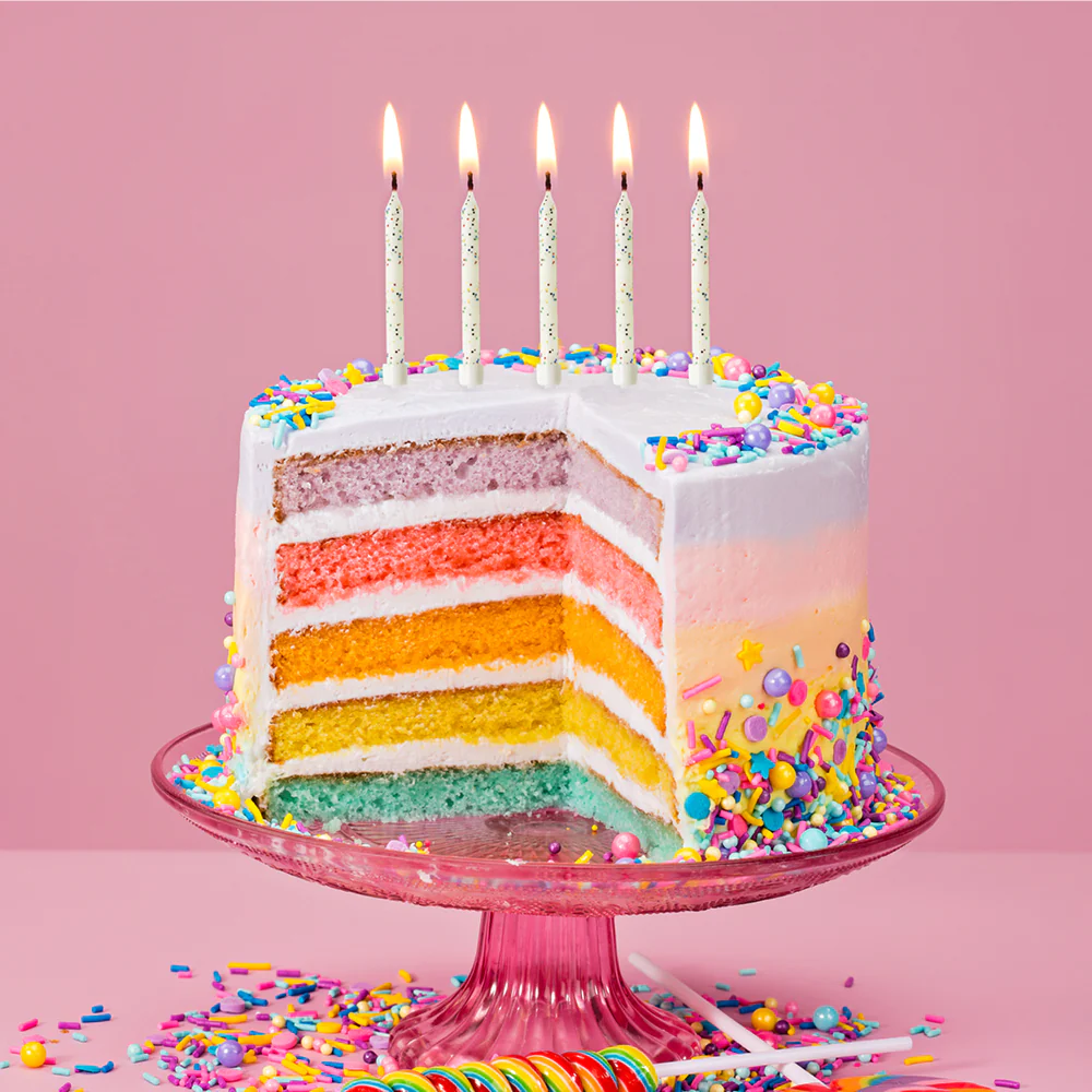 Kakkukynttilät glitter valkoinen - Image 2