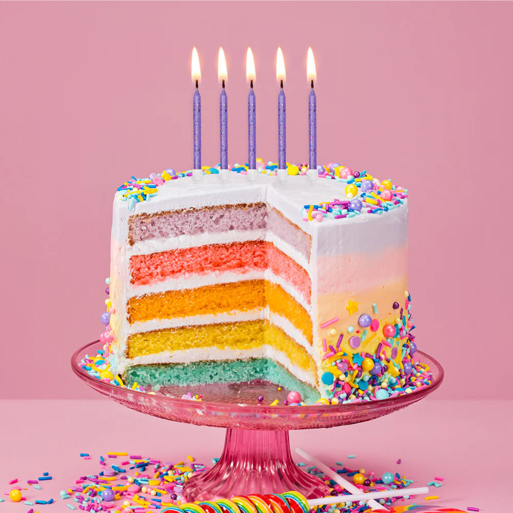 Kakkukynttilät glitter lila - Image 2