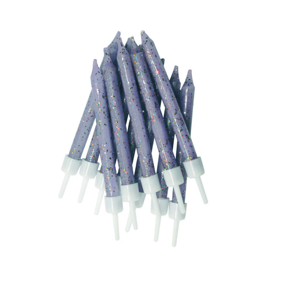 Kakkukynttilät glitter lila