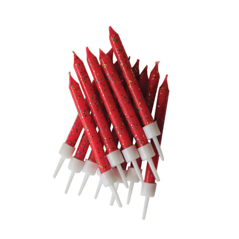 Kakkukynttilät glitter punainen