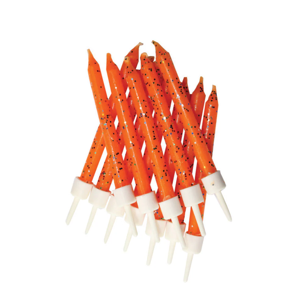 Kakkukynttilät glitter oranssi