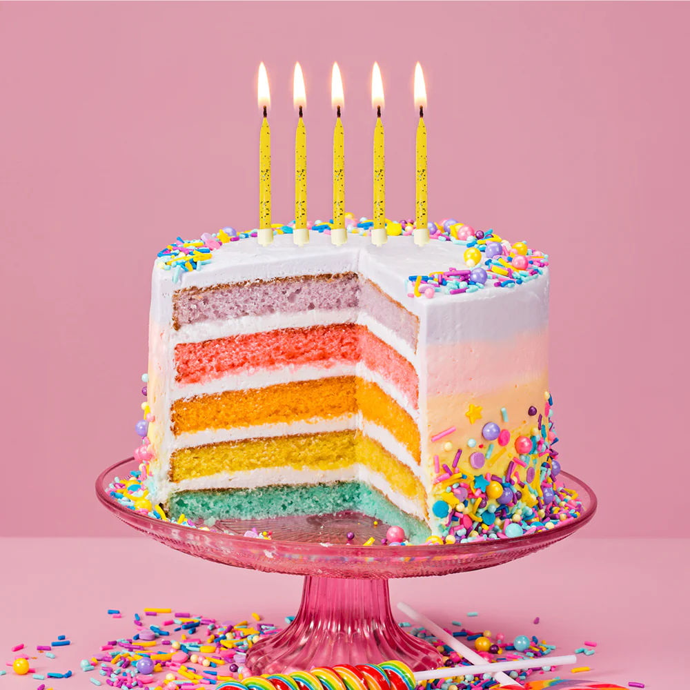 Kakkukynttilät glitter keltainen - Image 2