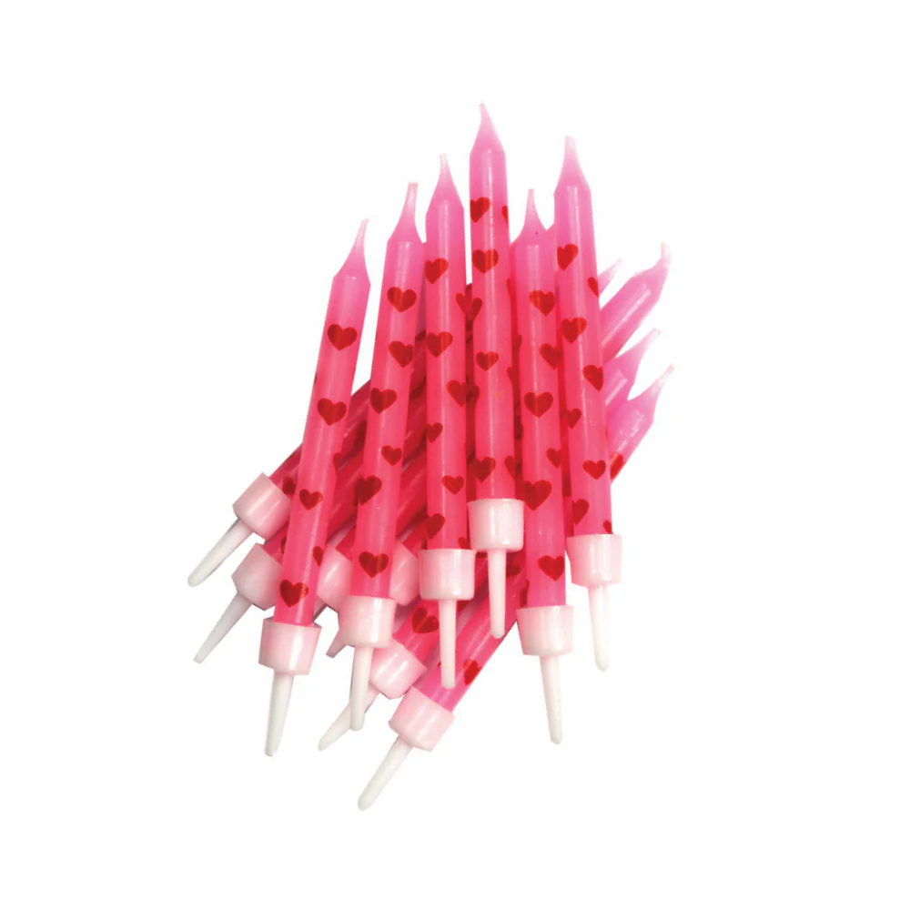 Kakkukynttilät sydämet 12kpl