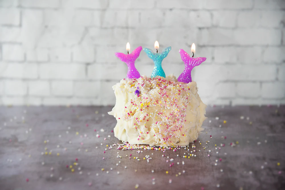 Kakkukynttilät Merenneidonpyrstö 5kpl 6,6 cm - Image 2