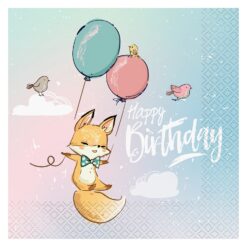 Kettu happy birthday -lautasliina