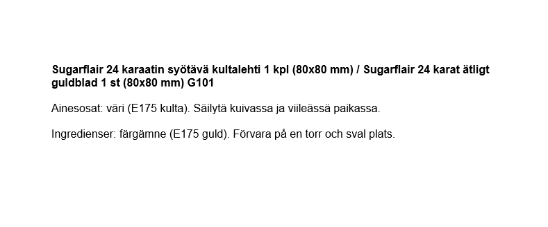 Sugarflair 24k Lehtikulta - Image 2