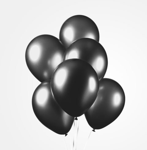 Ilmapallot metalli musta 10kpl