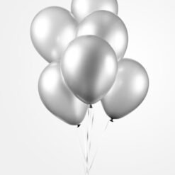 Ilmapallot metalli hopea 10kpl