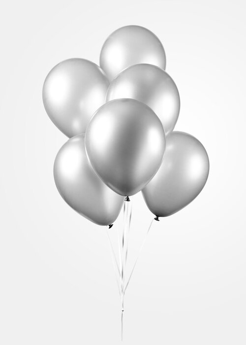 Ilmapallot metalli hopea 10kpl