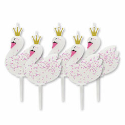 Kakkukynttilät 5kpl glitter swan