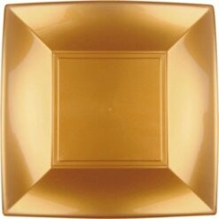 Pienet lautaset neliö kulta 8kpl