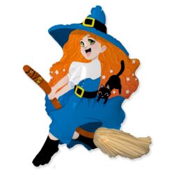 Noita luudalla -muotofoliopallo 104x91cm