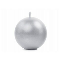 Pallokynttilä hopea 8cm