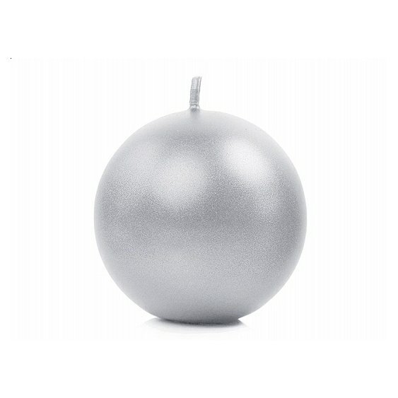 Pallokynttilä hopea 8cm