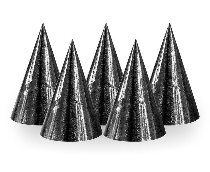 Hologrammi juhlahattu 10kpl -musta