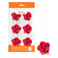 Isot sokeriruusut x6kpl punainen